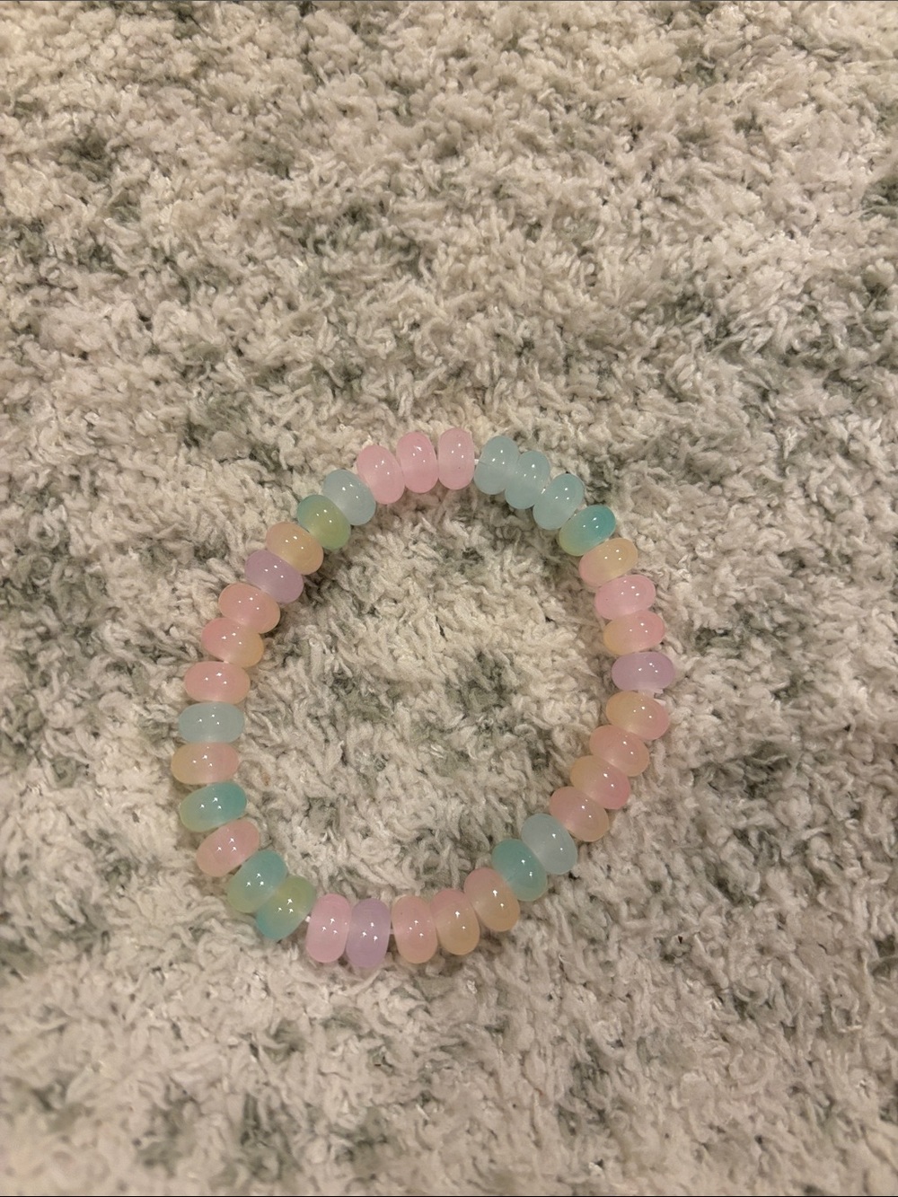 Pastel Multicolor Glass Beaded Stretch Bracelet 7” NWT